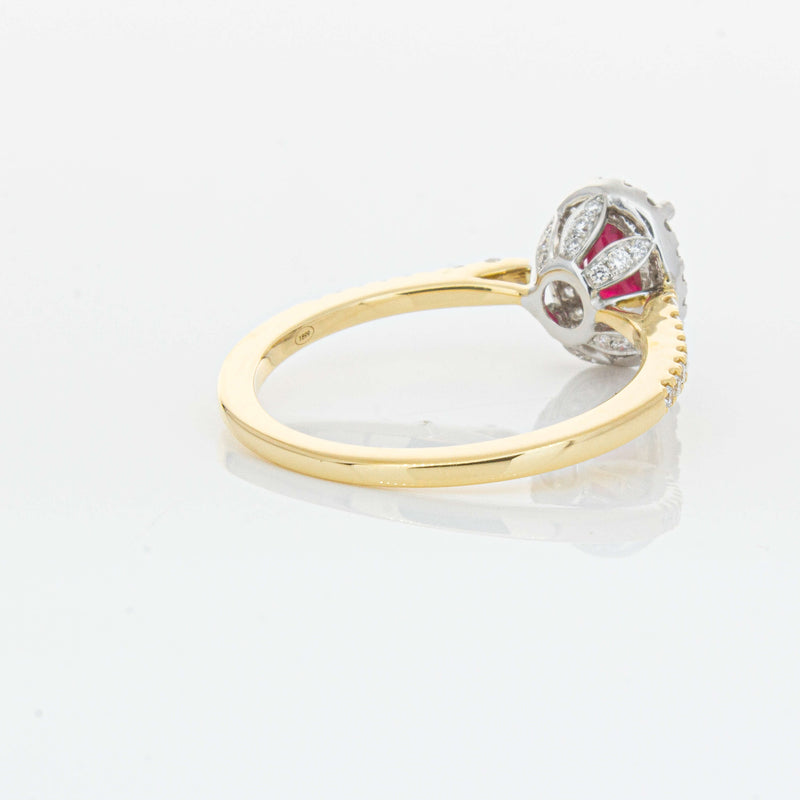 18ct Yellow Gold 1.09ct Ruby & Diamond Mini Sierra Ring-Ring-Walker & Hall