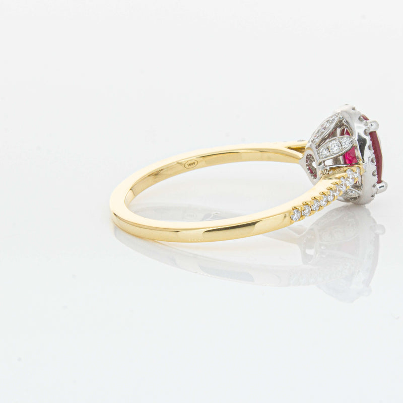 18ct Yellow Gold 1.09ct Ruby & Diamond Mini Sierra Ring-Ring-Walker & Hall
