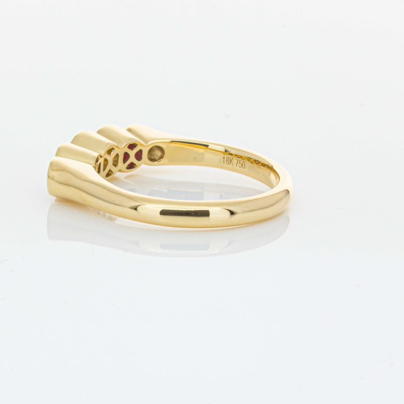 18ct Yellow Gold Ruby & Diamond Five-Stone Natalia Ring-Ring-Walker & Hall