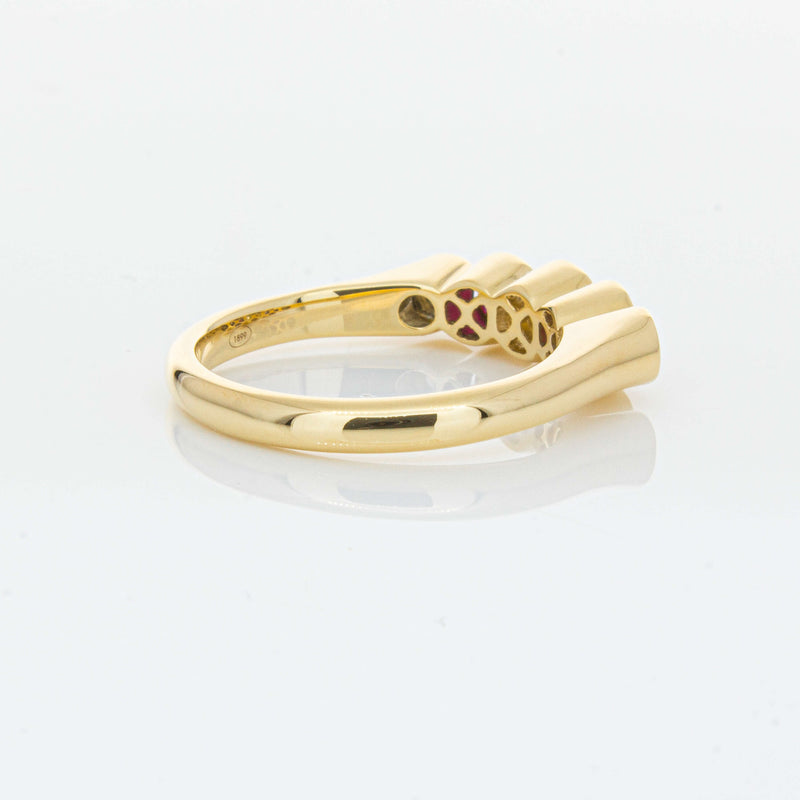 18ct Yellow Gold Ruby & Diamond Five-Stone Natalia Ring-Ring-Walker & Hall
