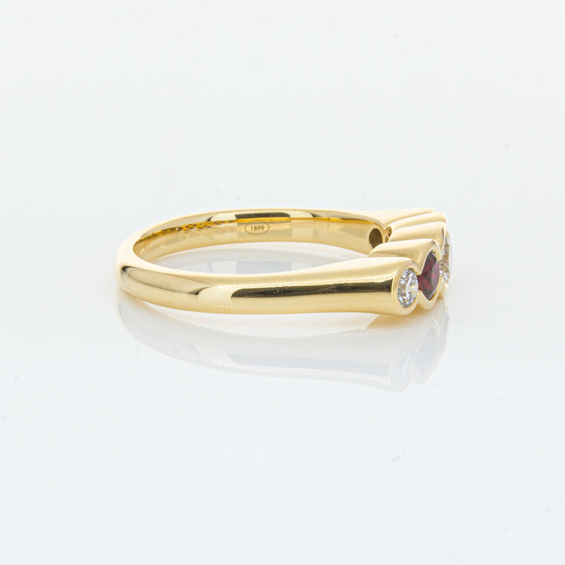 18ct Yellow Gold Ruby & Diamond Five-Stone Natalia Ring-Ring-Walker & Hall