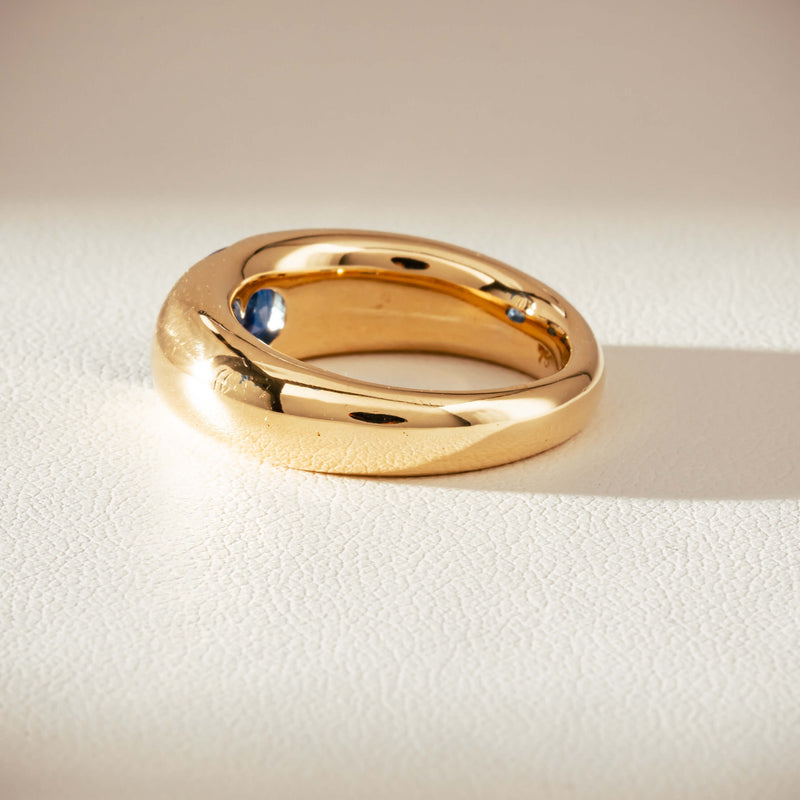 Vintage 18ct Yellow Gold 2.00ct Sapphire Ring-Ring-Walker & Hall