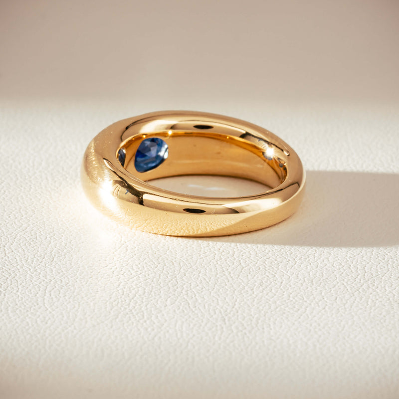Vintage 18ct Yellow Gold 2.00ct Sapphire Ring-Ring-Walker & Hall