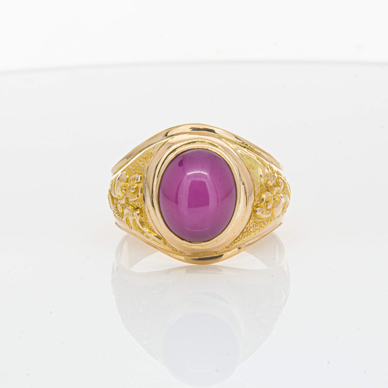 Deja Vu 18ct Yellow Gold Synthetic Star Sapphire Dress Ring - Ring - Walker & Hall