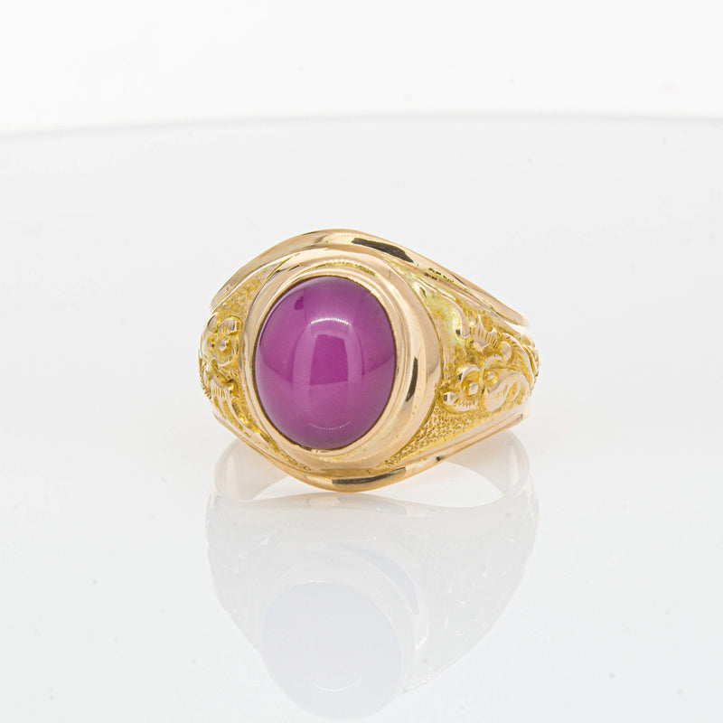 Deja Vu 18ct Yellow Gold Synthetic Star Sapphire Dress Ring - Ring - Walker & Hall