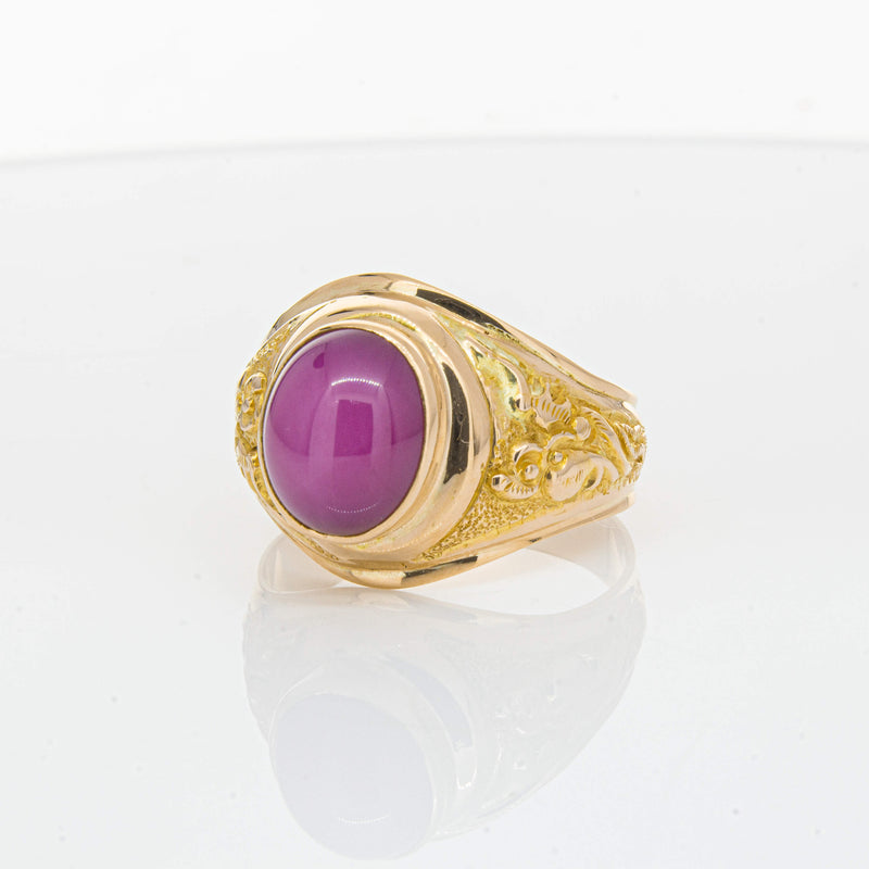 Deja Vu 18ct Yellow Gold Synthetic Star Sapphire Dress Ring - Ring - Walker & Hall
