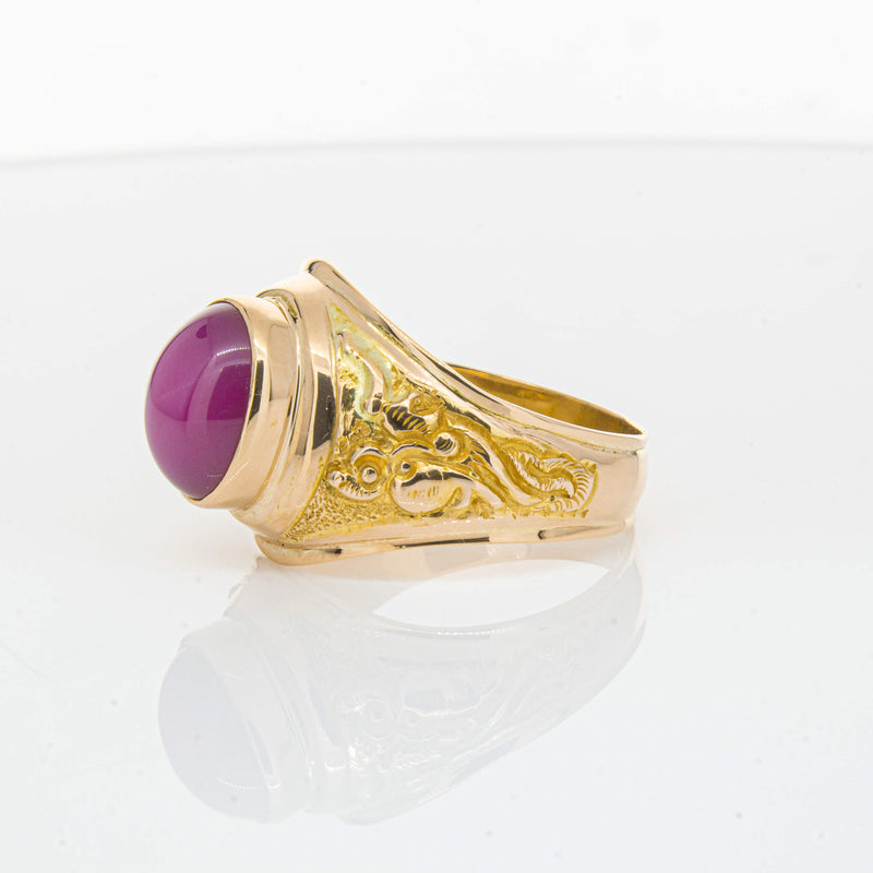 Deja Vu 18ct Yellow Gold Synthetic Star Sapphire Dress Ring - Ring - Walker & Hall