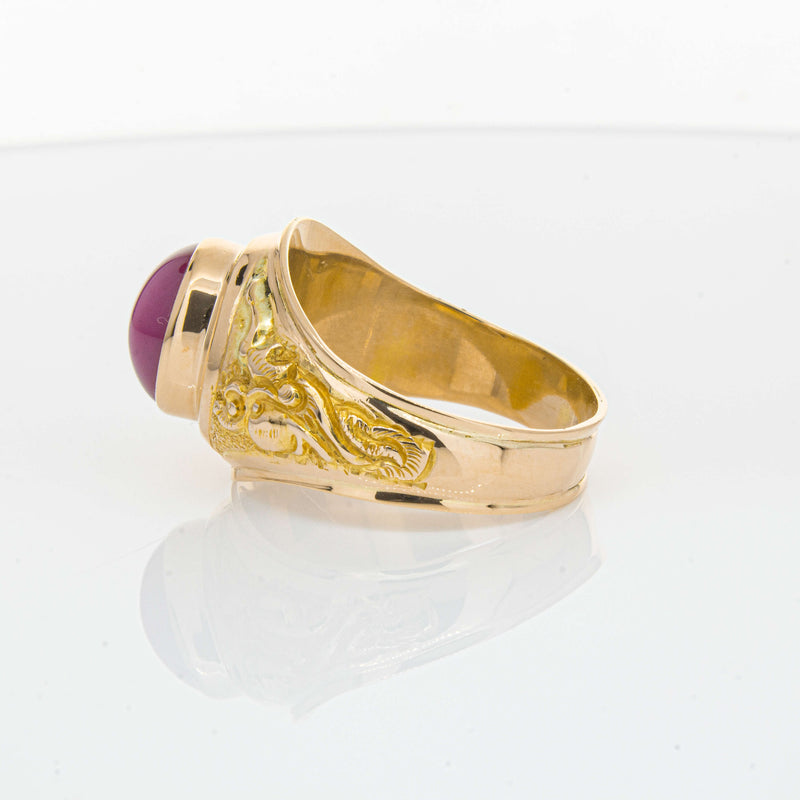 Deja Vu 18ct Yellow Gold Synthetic Star Sapphire Dress Ring - Ring - Walker & Hall
