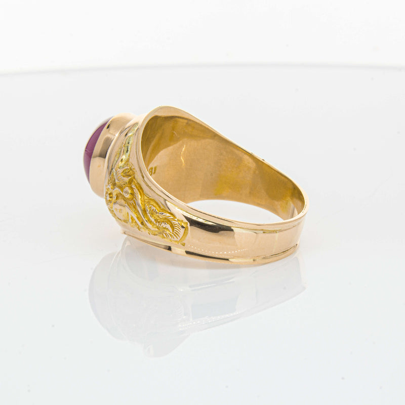 Deja Vu 18ct Yellow Gold Synthetic Star Sapphire Dress Ring - Ring - Walker & Hall