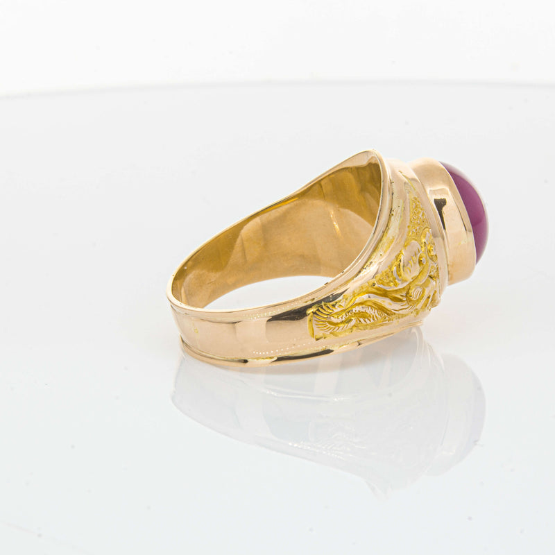 Deja Vu 18ct Yellow Gold Synthetic Star Sapphire Dress Ring - Ring - Walker & Hall