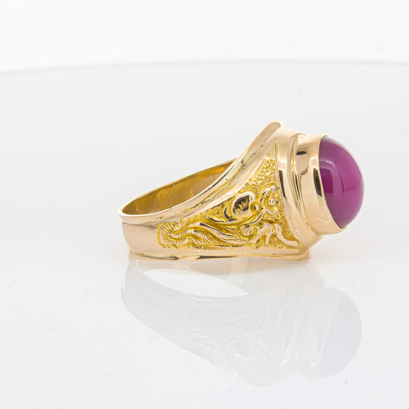 Deja Vu 18ct Yellow Gold Synthetic Star Sapphire Dress Ring - Ring - Walker & Hall