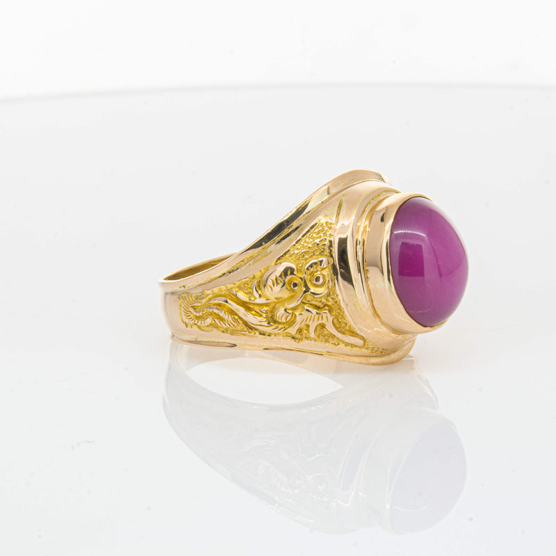 Deja Vu 18ct Yellow Gold Synthetic Star Sapphire Dress Ring - Ring - Walker & Hall