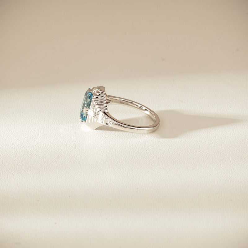 18ct White Gold 2.20ct Aquamarine Nile Ring - Ring - Walker & Hall