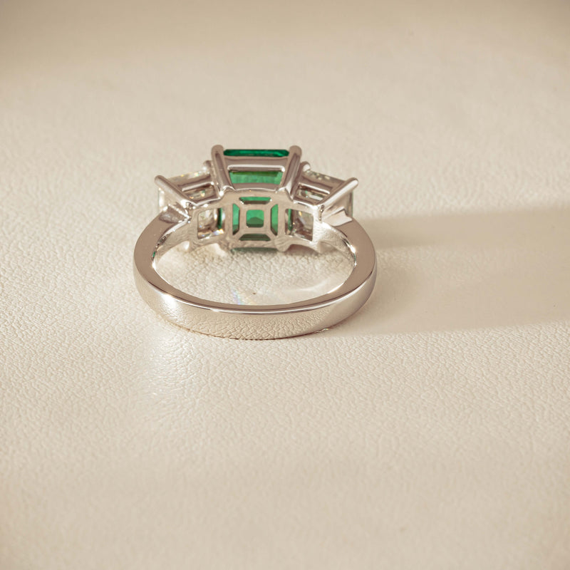 18ct White Gold 2.76ct Emerald & Diamond Odyssey Ring - Ring - Walker & Hall
