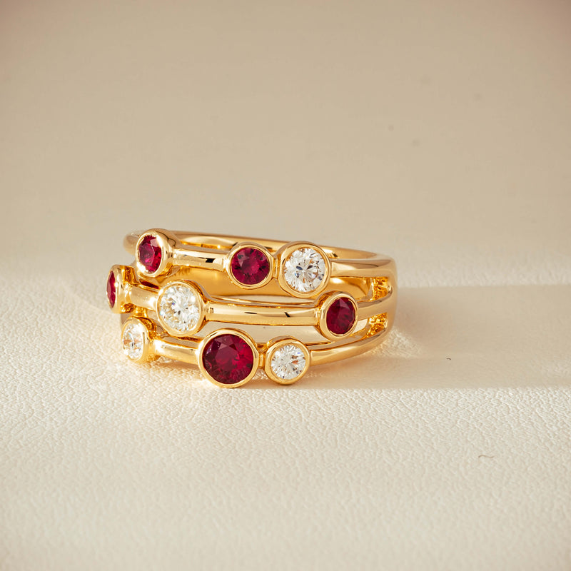 18ct Yellow Gold .69ct Ruby & Diamond Ring - Ring - Walker & Hall