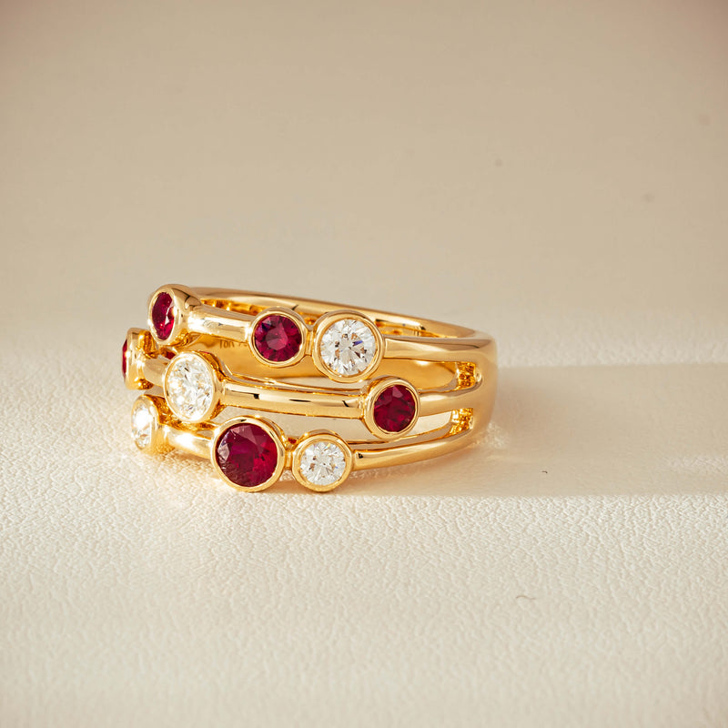 18ct Yellow Gold .69ct Ruby & Diamond Ring - Ring - Walker & Hall