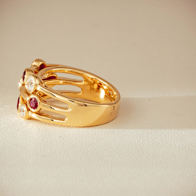 18ct Yellow Gold .69ct Ruby & Diamond Ring - Ring - Walker & Hall
