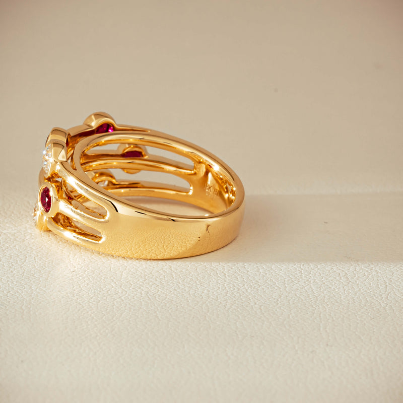 18ct Yellow Gold .69ct Ruby & Diamond Ring - Ring - Walker & Hall