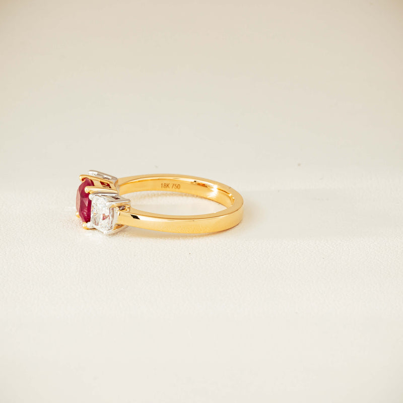 18ct Yellow Gold 1.54ct Ruby & Diamond Odyssey Ring - Ring - Walker & Hall