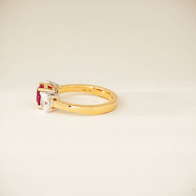 18ct Yellow Gold 1.54ct Ruby & Diamond Odyssey Ring - Ring - Walker & Hall