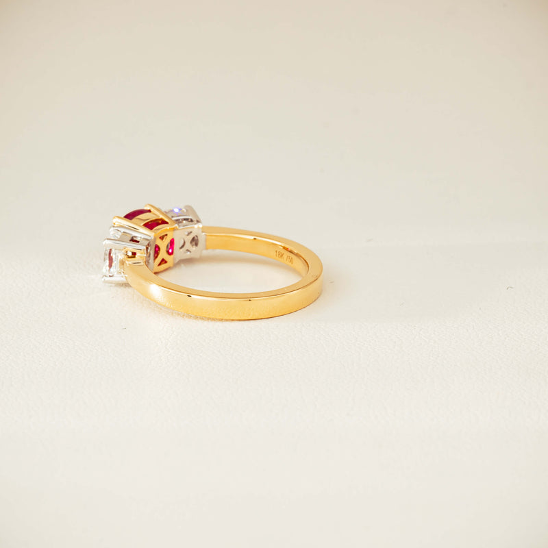 18ct Yellow Gold 1.54ct Ruby & Diamond Odyssey Ring - Ring - Walker & Hall