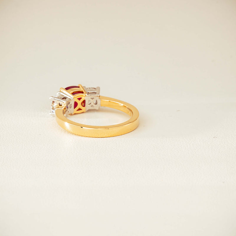 18ct Yellow Gold 1.54ct Ruby & Diamond Odyssey Ring - Ring - Walker & Hall