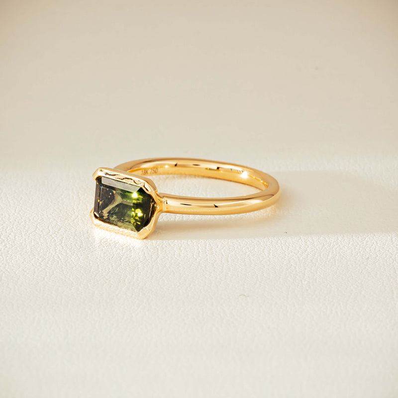 18ct Yellow Gold 1.77ct Green Tourmaline Elle Ring - Ring - Walker & Hall