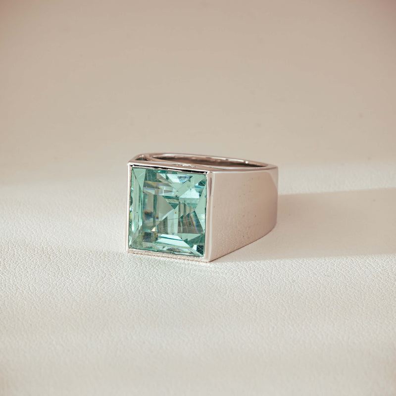 Platinum 9.65ct Aquamarine Flare Ring - Ring - Walker & Hall