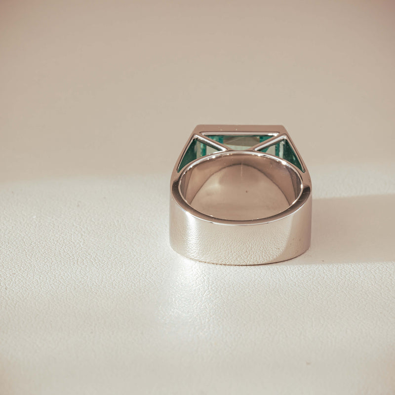 Platinum 9.65ct Aquamarine Flare Ring - Ring - Walker & Hall