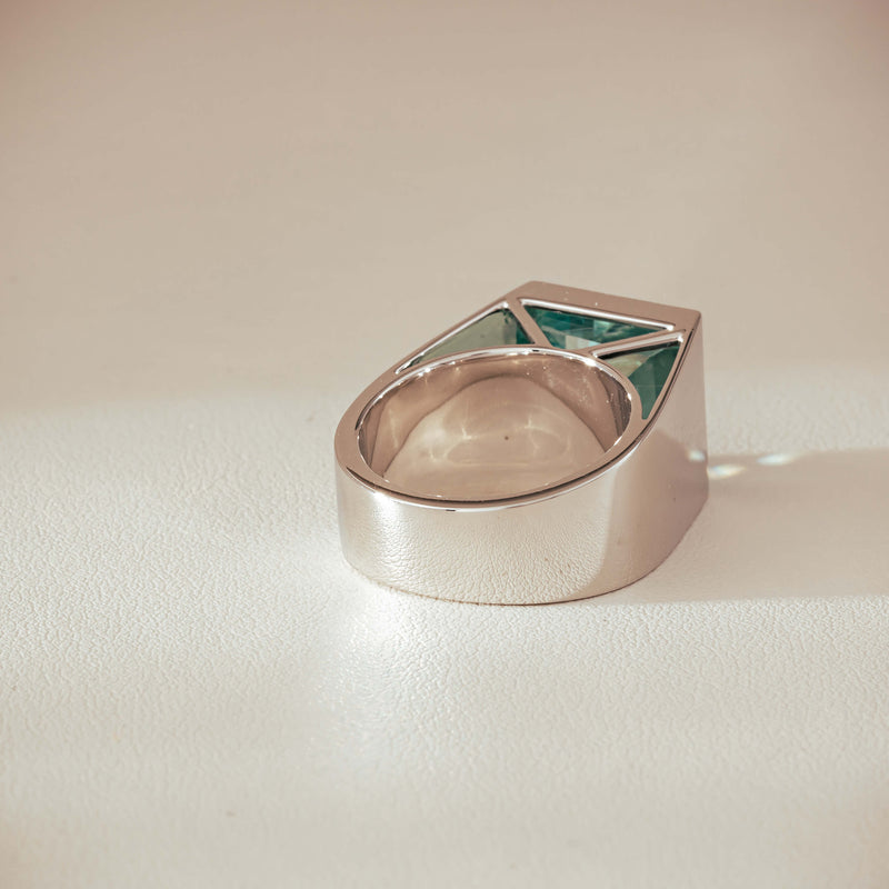 Platinum 9.65ct Aquamarine Flare Ring - Ring - Walker & Hall
