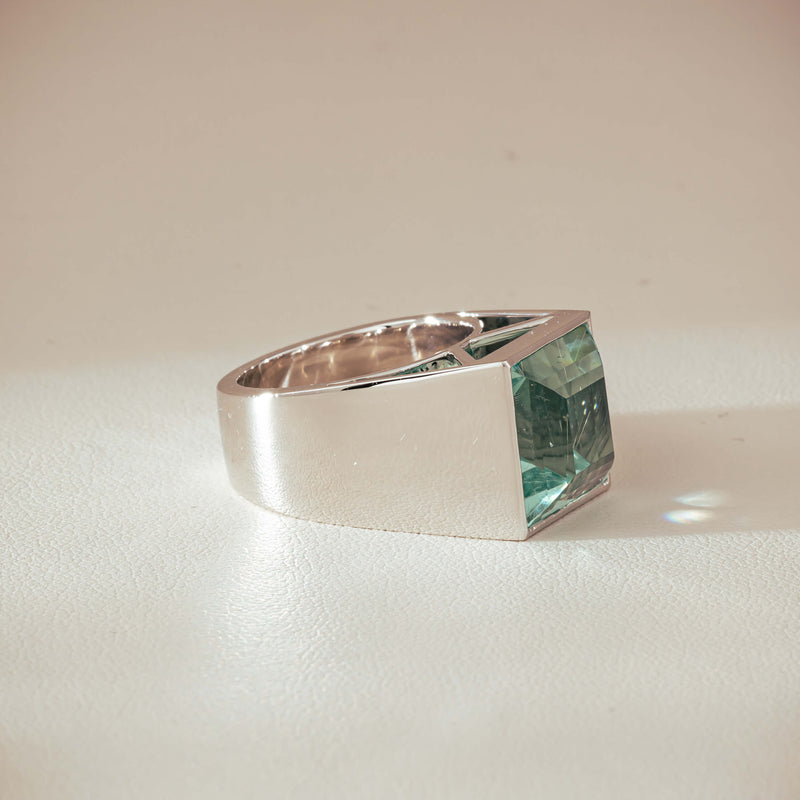 Platinum 9.65ct Aquamarine Flare Ring - Ring - Walker & Hall