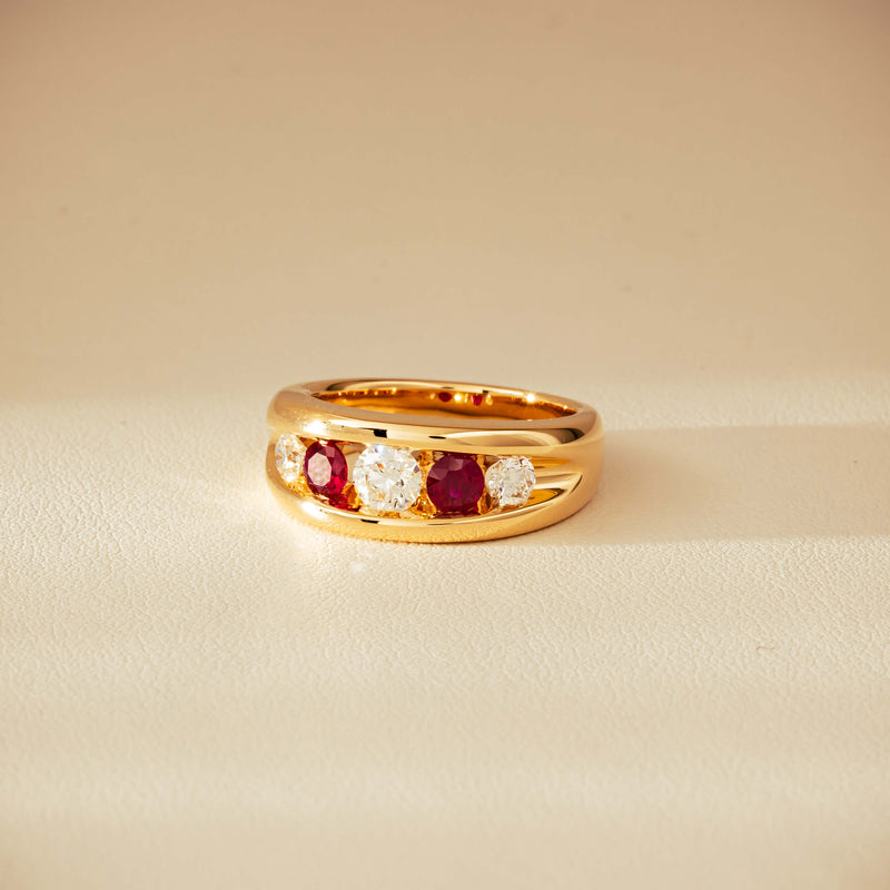 18ct Yellow Gold Ruby & Diamond Eugenie Ring - Ring - Walker & Hall
