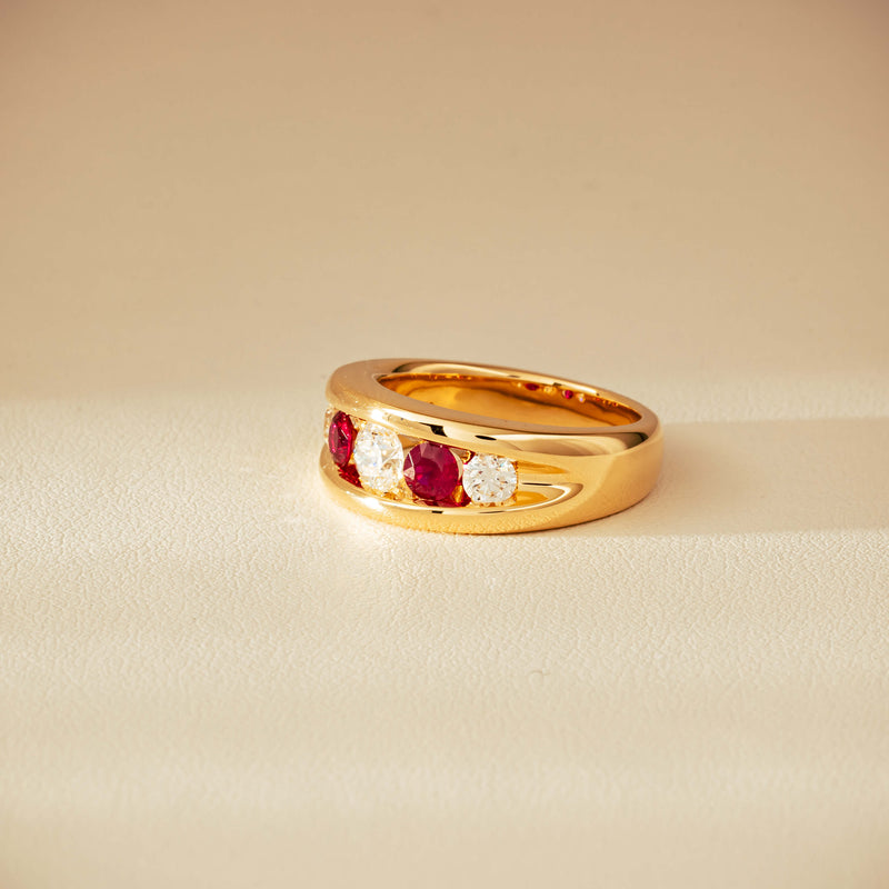 18ct Yellow Gold Ruby & Diamond Eugenie Ring - Ring - Walker & Hall