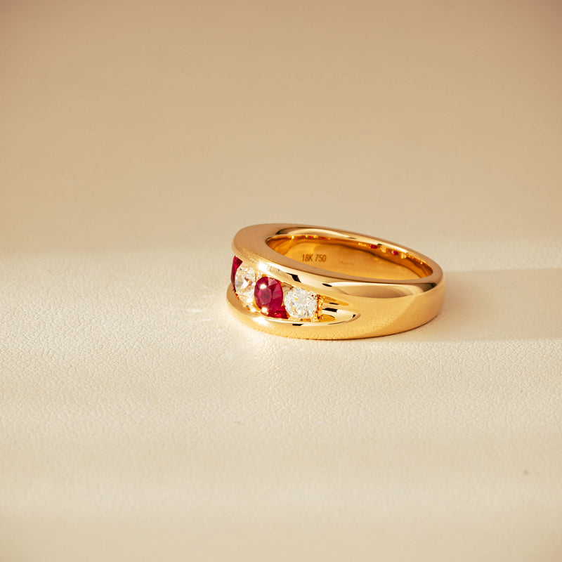 18ct Yellow Gold Ruby & Diamond Eugenie Ring - Ring - Walker & Hall