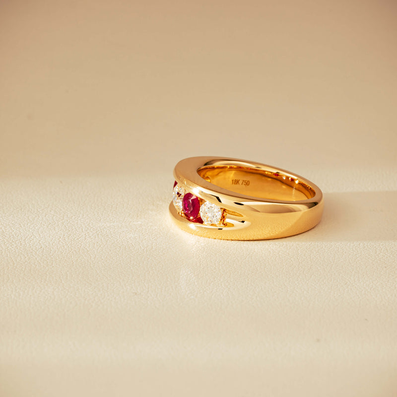 18ct Yellow Gold Ruby & Diamond Eugenie Ring - Ring - Walker & Hall
