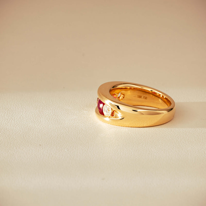 18ct Yellow Gold Ruby & Diamond Eugenie Ring - Ring - Walker & Hall