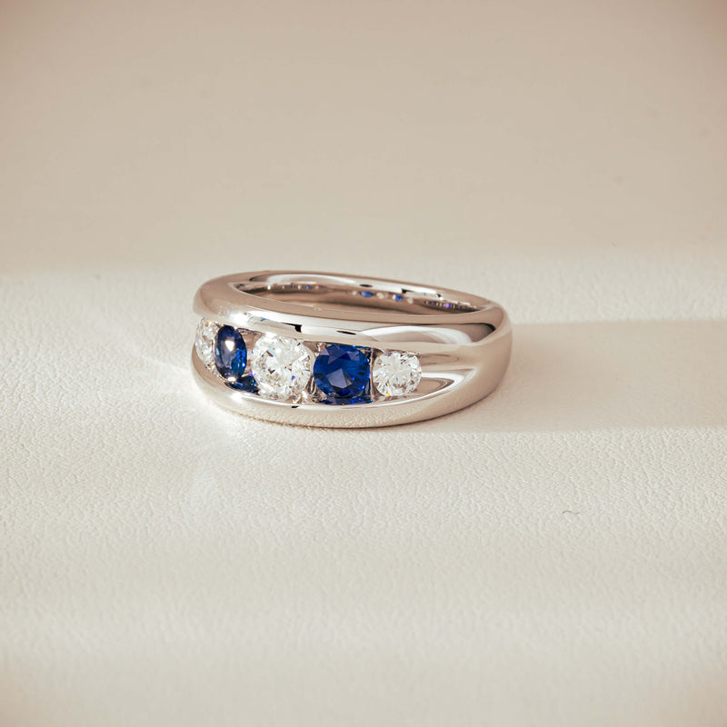 Platinum Sapphire & Diamond Eugenie Ring - Ring - Walker & Hall