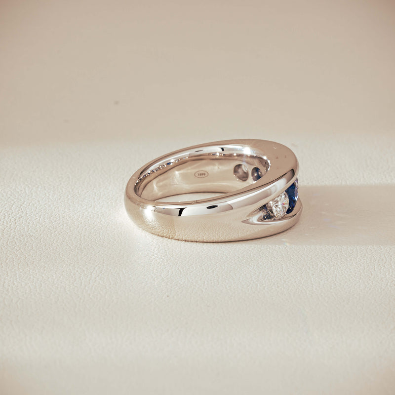 Platinum Sapphire & Diamond Eugenie Ring - Ring - Walker & Hall