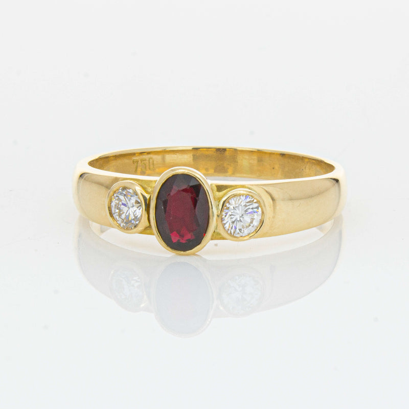 Deja Vu 18ct Yellow Gold .45ct Ruby & Diamond Ring - Ring - Walker & Hall