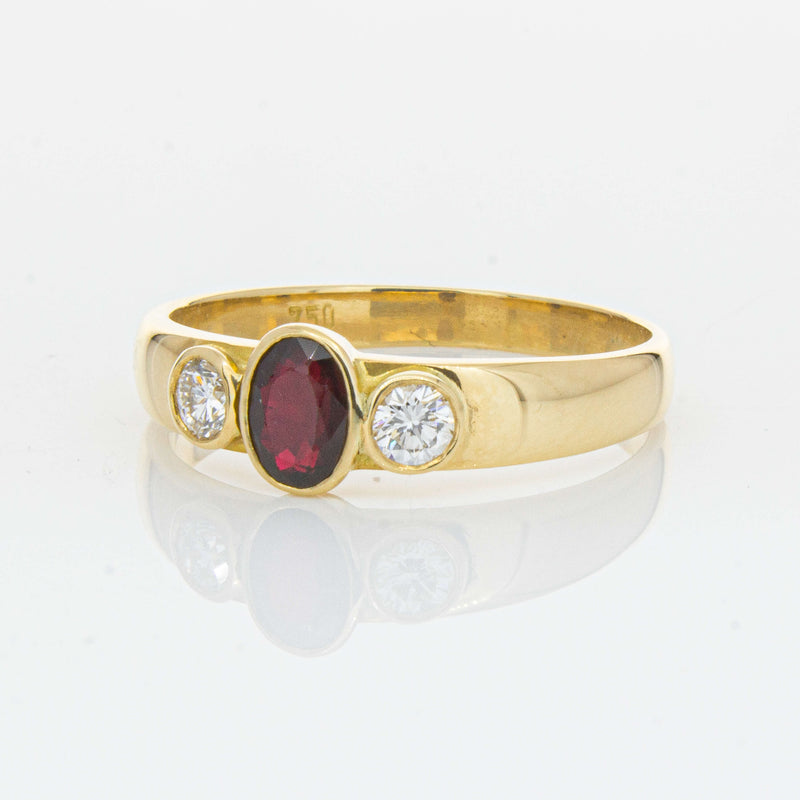 Deja Vu 18ct Yellow Gold .45ct Ruby & Diamond Ring - Ring - Walker & Hall