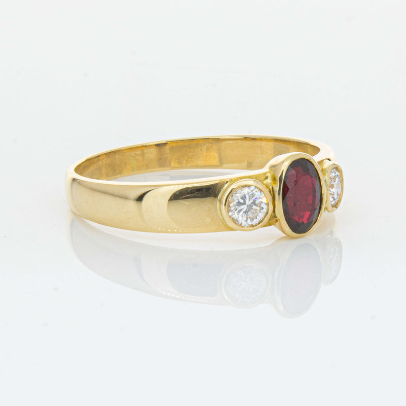 Deja Vu 18ct Yellow Gold .45ct Ruby & Diamond Ring - Ring - Walker & Hall