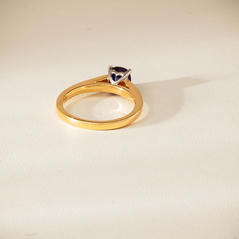 18ct Yellow Gold 1.55ct Sapphire & Diamond Vantage Ring - Ring - Walker & Hall
