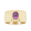 Deja Vu 10ct Yellow Gold Amethyst Wide-Band Ring