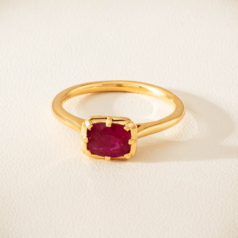 18ct Yellow Gold 1.02ct Ruby Solitaire Ring - Ring - Walker & Hall
