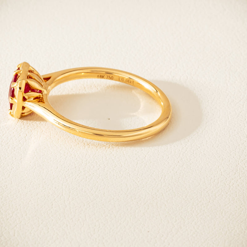 18ct Yellow Gold 1.02ct Ruby Solitaire Ring - Ring - Walker & Hall