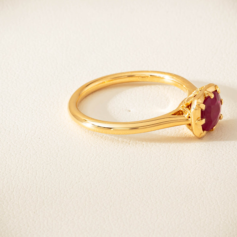 18ct Yellow Gold 1.02ct Ruby Solitaire Ring - Ring - Walker & Hall