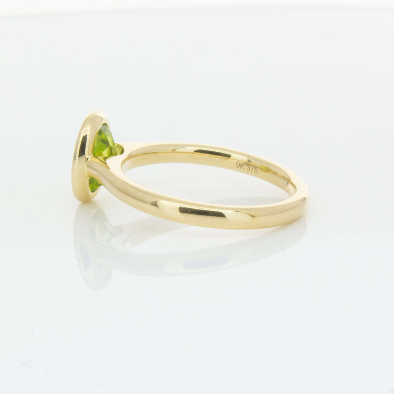 9ct Yellow Gold Peridot Rubover Set Ring - Ring - Walker & Hall