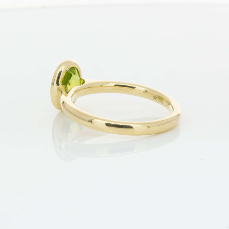 9ct Yellow Gold Peridot Rubover Set Ring - Ring - Walker & Hall