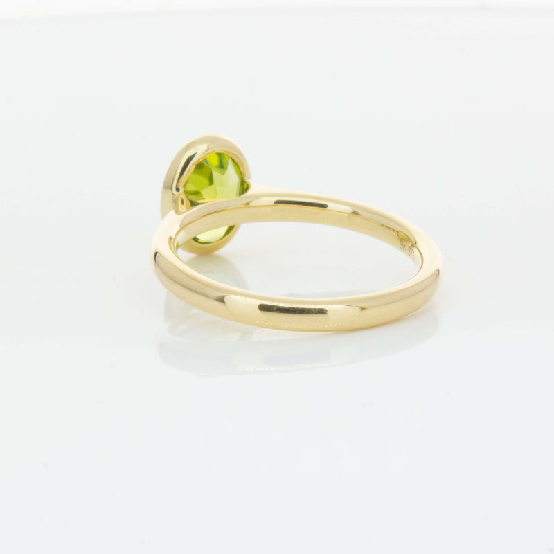 9ct Yellow Gold Peridot Rubover Set Ring - Ring - Walker & Hall