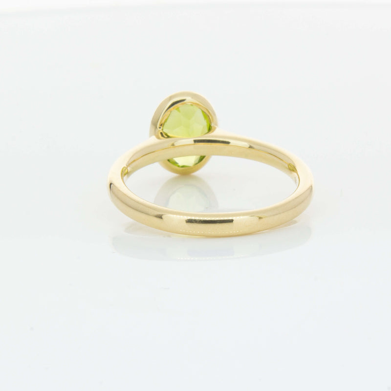 9ct Yellow Gold Peridot Rubover Set Ring - Ring - Walker & Hall